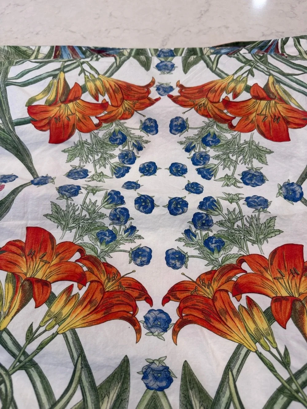 Pottery Barn Tiger Lilly Floral Botanical‎ Print Pillow Sham